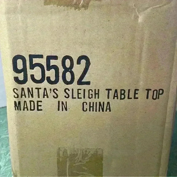 Musical Table Top Santa’s Sleigh Holiday Decor Tested: Works #95582 New In Box - Picture 3 of 13
